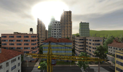Procedural buildings generated at run-time.