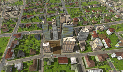 City center high-rise buildings.